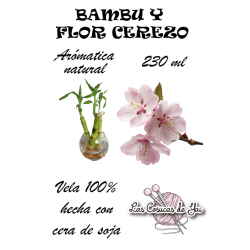 Vela artesanal con aroma a bambú y flor de cerezo | Las cosucas de Yai