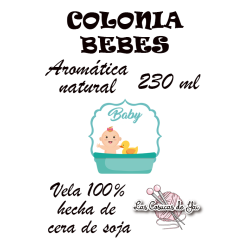 Vela artesanal con aroma a colonia bebe | Las cosucas de Yai