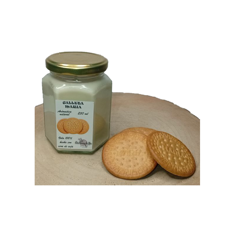 Vela artesanal con aroma a galleta Maria | Las cosucas de Yai