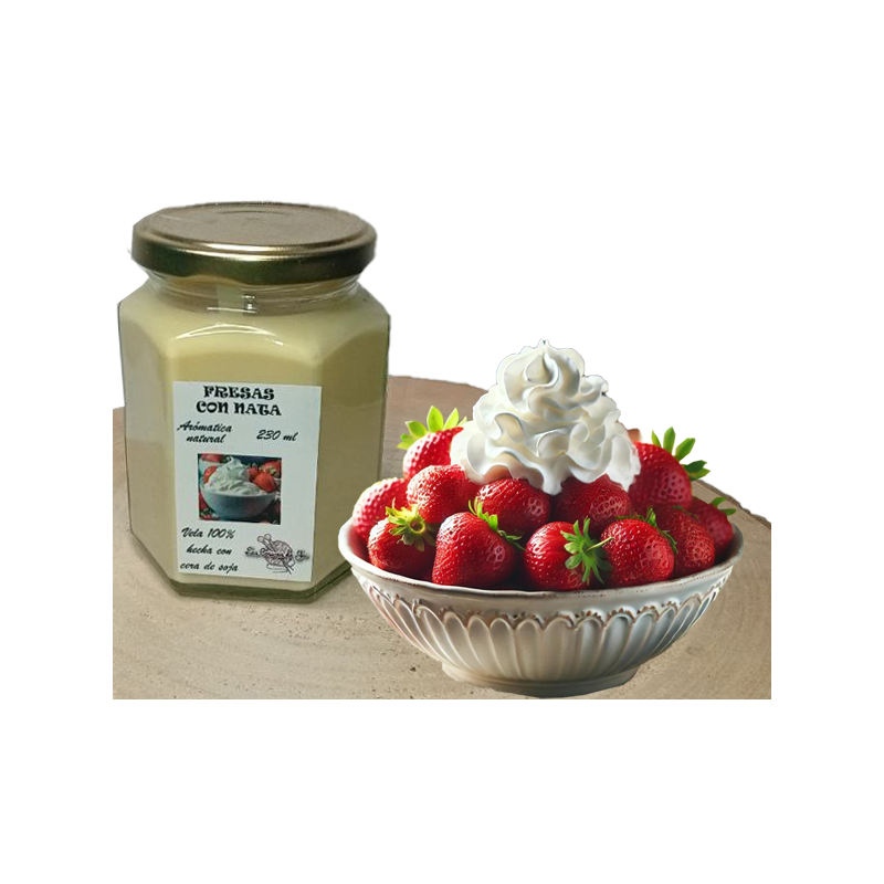 Vela artesanal con aroma a fresa con nata | Las cosucas de Yai Vela artesanal con aroma a fresa con nata | Las cosucas de Yai