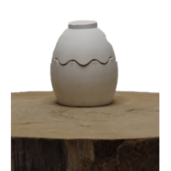 Vela en Forma de Huevo de Polvo de Mármol | Personalizable en Aroma y