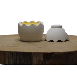 Vela en Forma de Huevo de Polvo de Mármol | Personalizable en Aroma y