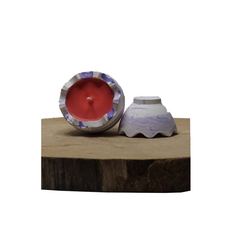 Vela en Forma de Huevo de Polvo de Mármol | Personalizable en Aroma y