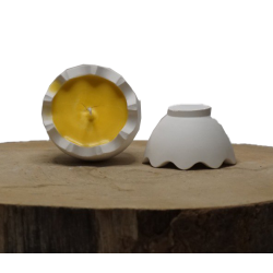 Vela en Forma de Huevo de Polvo de Mármol | Personalizable en Aroma y