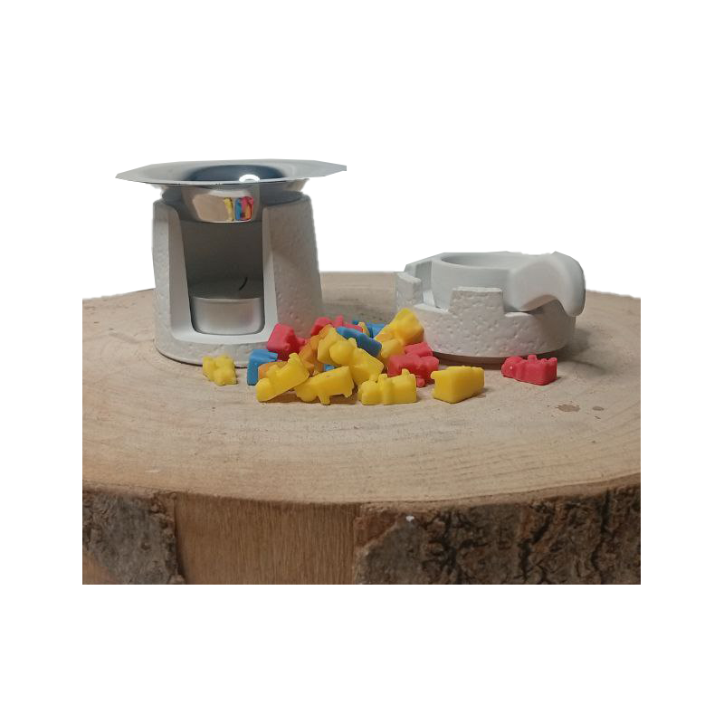 Quemador de Wax Melt Castillo de Polvo de Mármol | Con Plato y Wax Mel