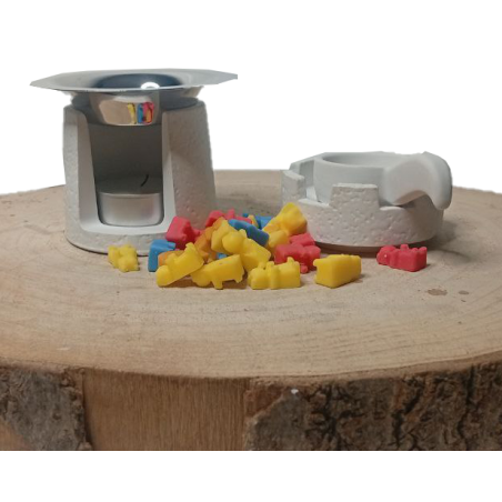 Quemador de Wax Melt Castillo de Polvo de Mármol | Con Plato y Wax Mel