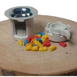 Quemador de Wax Melt Castillo de Polvo de Mármol | Con Plato y Wax Mel