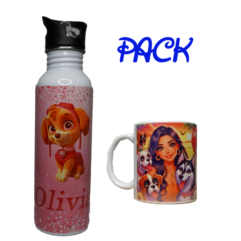 taza y botella personalizada
